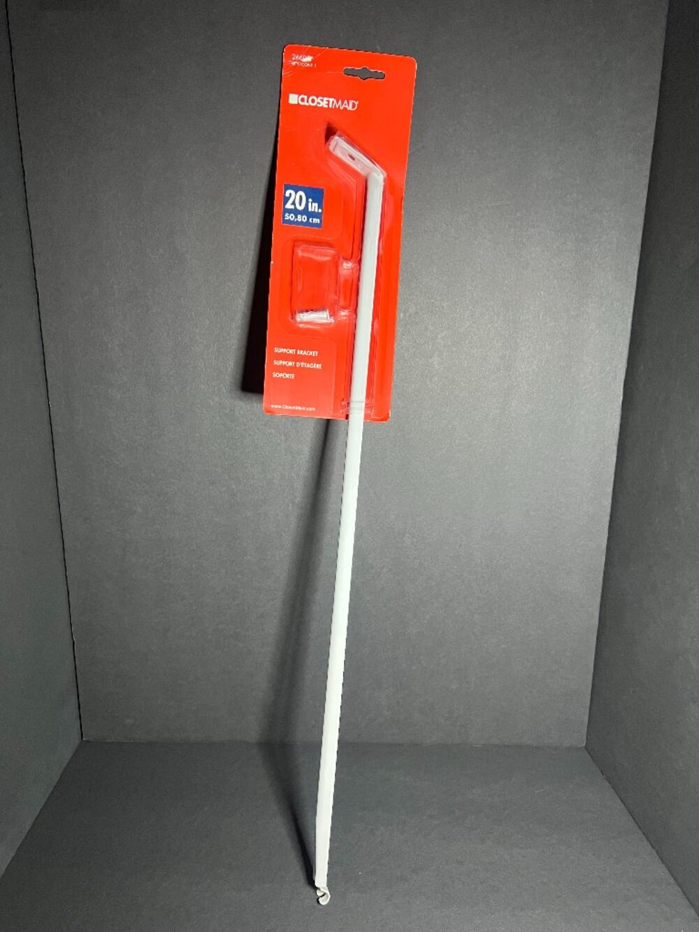 ClosetMaid #26605 20" White Epoxy Coated Steel Support Bracket for Wire Shelving